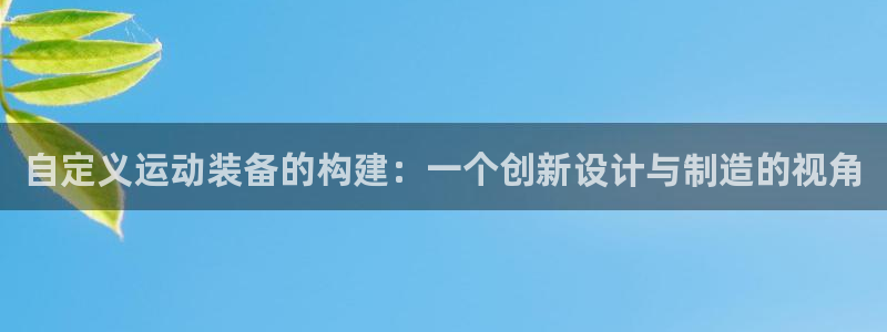 三亿体育官网下载平台注册流程图：自定义运动装备的构建：一个创